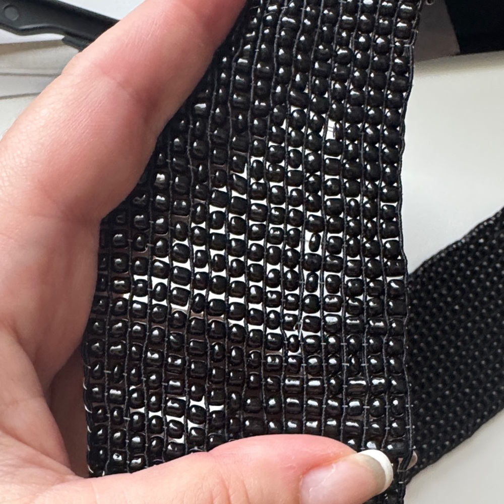 Elegant Black beads and wood Belt - Picture 2 of 2